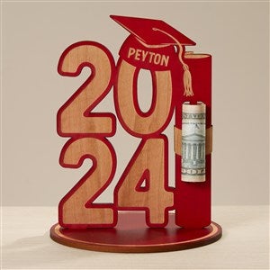 Graduation Personalized Wood Money Holder - Red