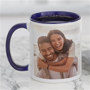 Double Sided Photo Personalized Coffee Mug 11 oz.- Blue