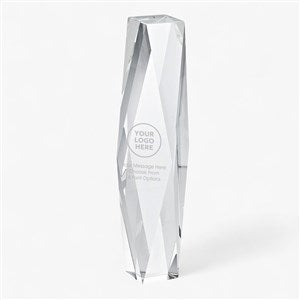 Corporate Logo Faceted Crystal Pillar Award  - 47166