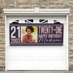Timeless Birthday Personalized Photo Birthday Banner - 30x72
