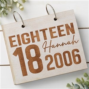 Timeless Birthday Personalized Wood Photo Album