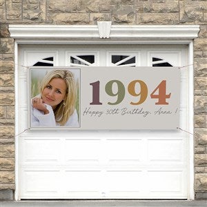 Birthday Year Personalized Photo Birthday Banner - 30x72