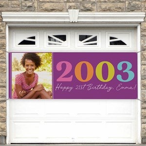 Birthday Year Personalized Photo Birthday Banner - 45x108