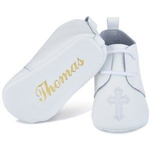 Personalized Leather Christening Baby Shoes