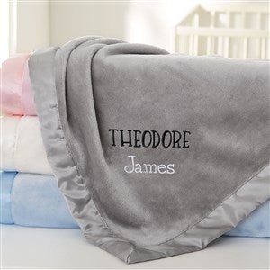 Lovely Names Embroidered Baby Blanket - Grey