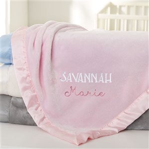 Lovely Names Embroidered Baby Blanket - Pink