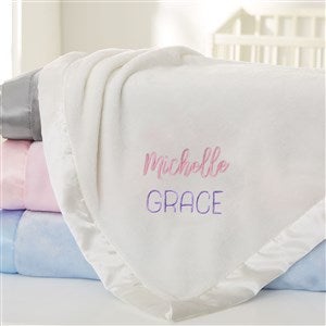 Lovely Names Embroidered Baby Blanket - Ivory