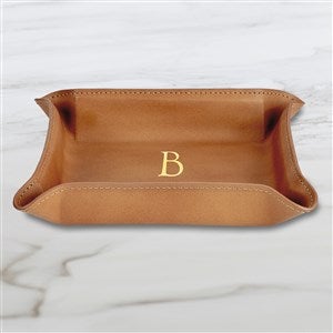 Personalized Leather Valet Tray-Tan
