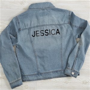 Metallic Foil Name Personalized Jean Jacket  - 47314