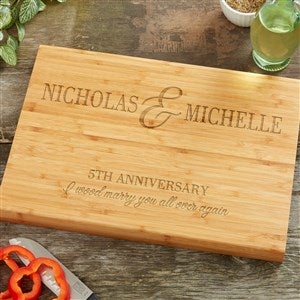 Eternal Love Personalized Bamboo Anniversary Cutting Board - 14x18