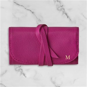 Personalized Small Leather Jewelry Rolls - 47323D