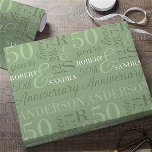 Eternal Love Personalized Anniversary Wrapping Paper Roll - 18ft