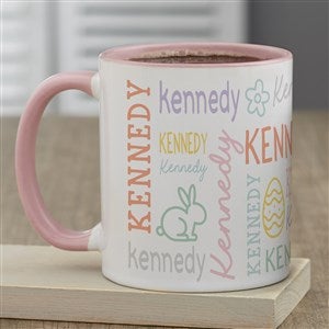 Easter Repeating Name Personalized Coffee Mugs - Pink