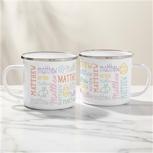 Easter Repeating Name Personalized Enamel Mug - Large