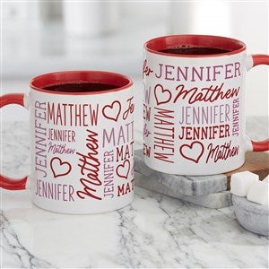 Repeating Name Heart Personalized Coffee Mug
