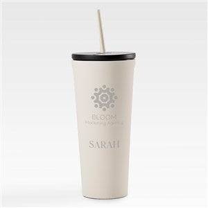 Personal Logo Corkcicle 24oz Cold Cup with Straw- Cream - 47427