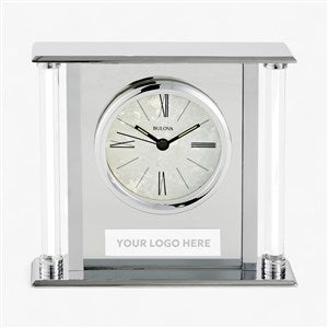 Personalized Logo Bulova Pearlized Column Recognition Clock  - 47470