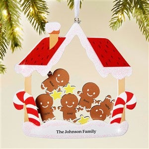 Gingerbread Personalized Family Wood Shaker Ornament