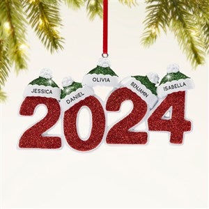 2024 Family Names Personalized Ornament - 5 Name