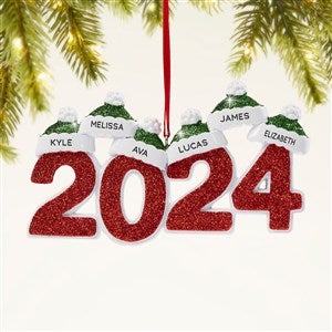 2024 Family Names Personalized Ornament - 6 Name