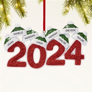 2024 Family Names Personalized Ornament - 8 Name