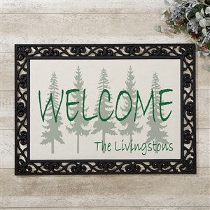 Evergreen Tree Personalized Doormat - Welcome Mats