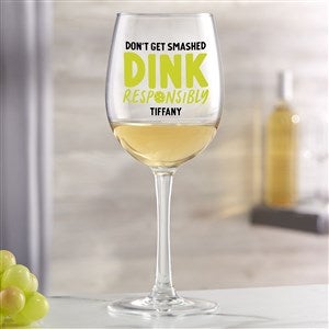 Pickleball Personalized White Wine Glass