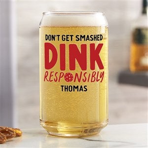 Pickleball Personalized 16 oz. Beer Can Glass