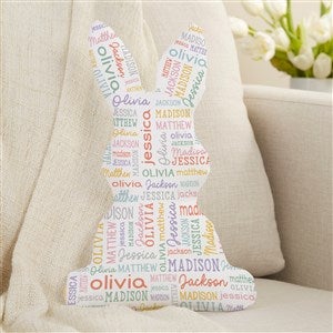 Easter Repeating Name Personalized Bunny Cut Out Pillow