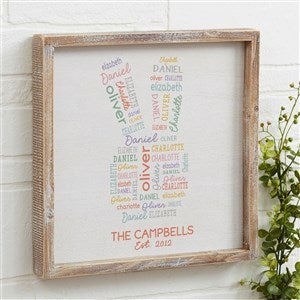 Easter Bunny Repeating Name Personalized Wall Art - White - 12x12