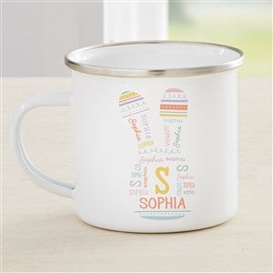 Easter Bunny Repeating Name Personalized Kids Enamel Mug - Small