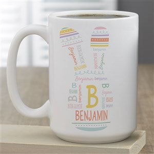 Easter Bunny Repeating Name Personalized Coffee Mugs - Large