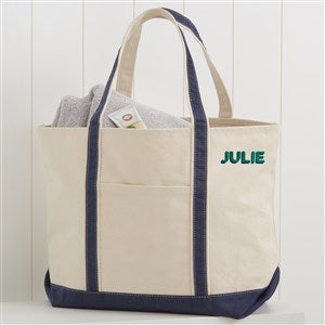 Shadow Name Embroidered Weekender Tote Bag - Navy