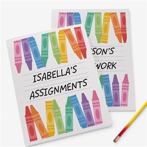 Watercolor Crayon Personalized Folders - 47786