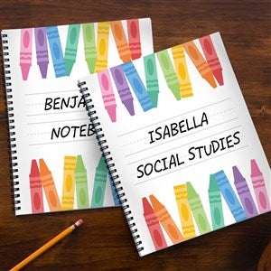 Watercolor Crayons Personalized Large Notebooks-Set of 2 - 47788