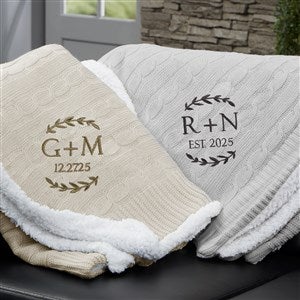 Their Initials Personalized Knit Throw Blanket - 47823