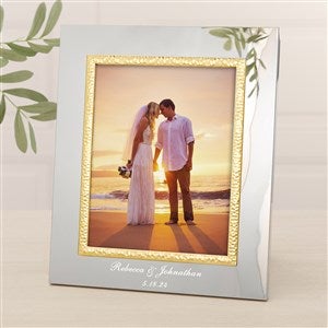 Wedding Personalized Silver & Gold Hammered Frame - 8 x 10