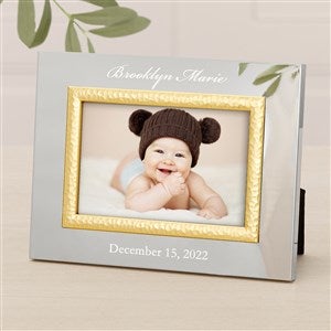 Personalized Silver & Gold Baby Hammered Picture Frame - 4x6