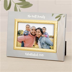 Family Forever Personalized Silver & Gold Hammered Frame - 4 x 6