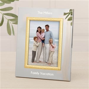 Family Forever Personalized Silver & Gold Hammered Frame - 5 x 7