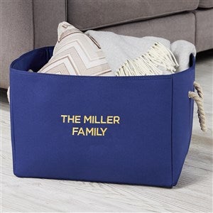 Write Your Own Embroidered Storage Tote - Blue