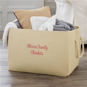 Write Your Own Embroidered Storage Tote - Natural