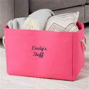 Write Your Own Embroidered Storage Tote - Pink
