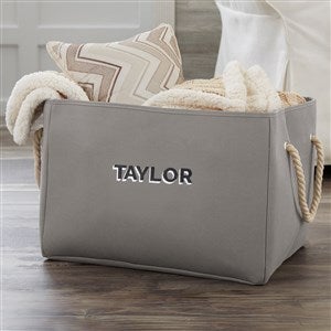 Shadow Name Personalized Storage Tote - Grey
