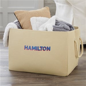 Shadow Name Personalized Storage Tote - Natural