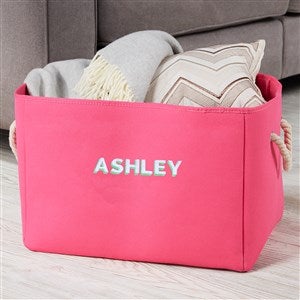 Shadow Name Personalized Storage Tote - Pink