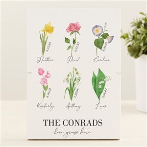 Birth Month Flower Personalized Story Board Plaque