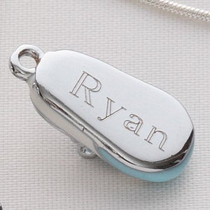 Engraved Baby Bootie Pendant Only