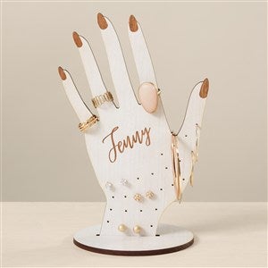Wooden Hand Personalized Jewelry Holder - White