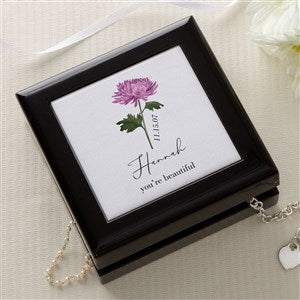 Birth Month Flower Personalized Jewelry Box  - 47976